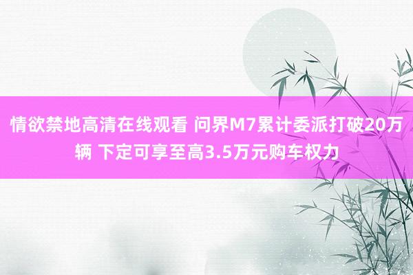 情欲禁地高清在线观看 问界M7累计委派打破20万辆 下定可享至高3.5万元购车权力