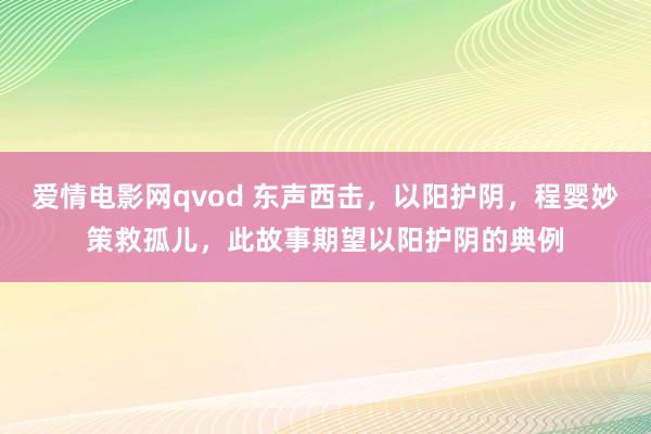 爱情电影网qvod 东声西击，以阳护阴，程婴妙策救孤儿，此故事期望以阳护阴的典例