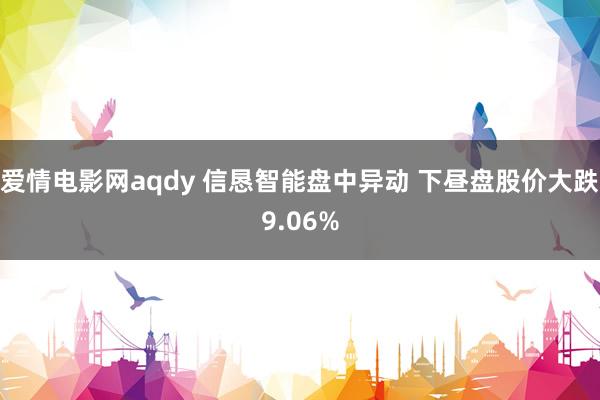 爱情电影网aqdy 信恳智能盘中异动 下昼盘股价大跌9.06%