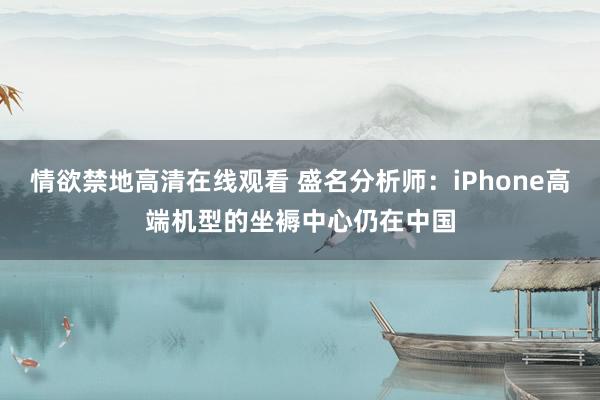 情欲禁地高清在线观看 盛名分析师：iPhone高端机型的坐褥中心仍在中国