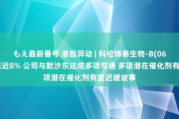 もえ最新番号 港股异动 | 科伦博泰生物-B(06990)午后涨近8% 公司与默沙东达成多项勾通 多项潜在催化剂有望迟缓竣事