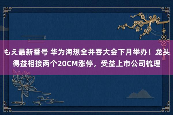 もえ最新番号 华为海想全并吞大会下月举办！龙头得益相接两个20CM涨停，受益上市公司梳理