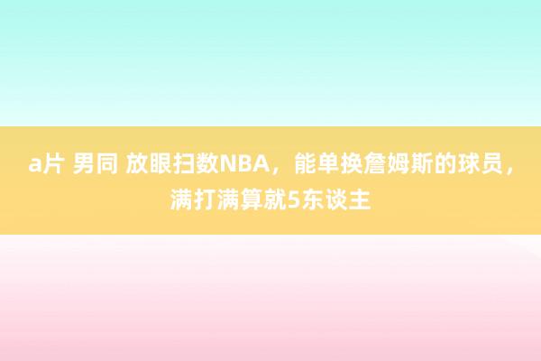 a片 男同 放眼扫数NBA，能单换詹姆斯的球员，满打满算就5东谈主