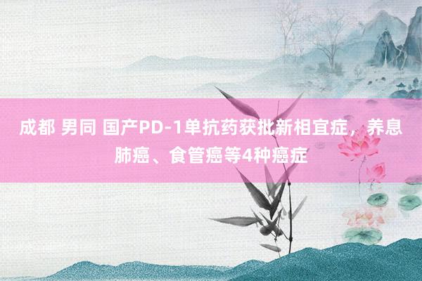 成都 男同 国产PD-1单抗药获批新相宜症，养息肺癌、食管癌等4种癌症