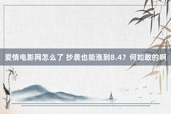 爱情电影网怎么了 抄袭也能涨到8.4？何如敢的啊